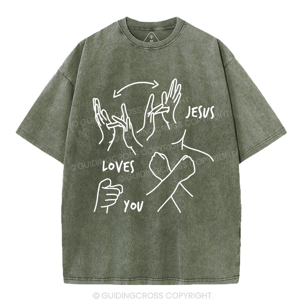 Jesus Love You Christian Washed T-Shirt
