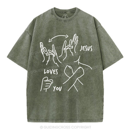 Jesus Love You Christian Washed T-Shirt
