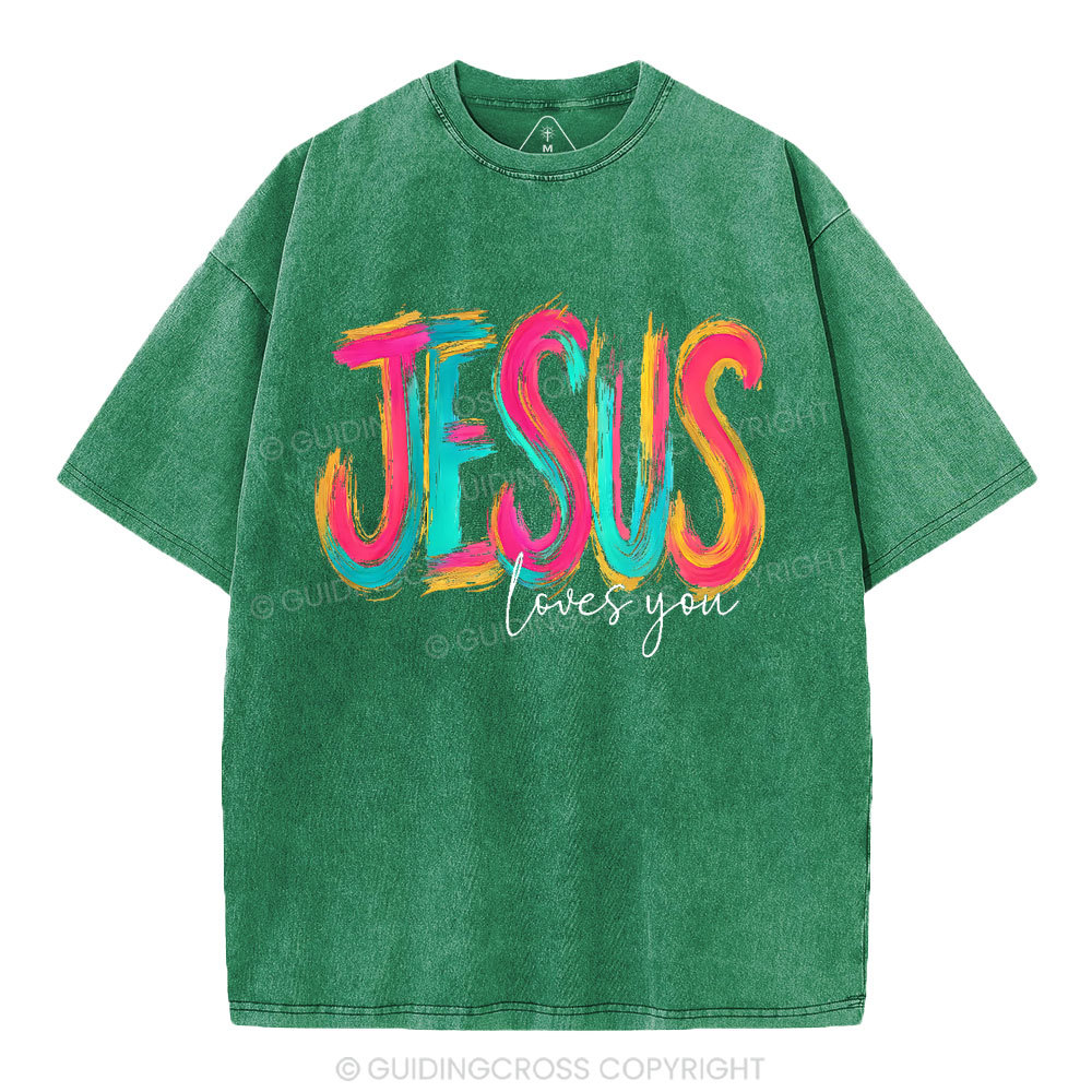 Jesus Love You Christian Washed T-Shirt