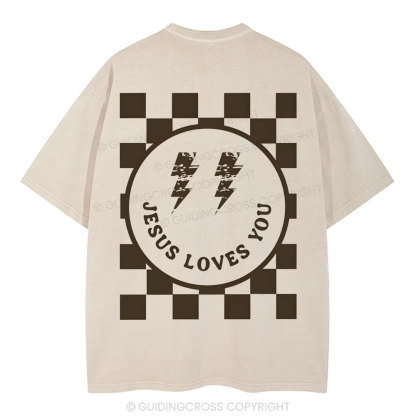 Jesus Love You Christian Washed T-Shirt