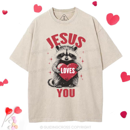 Jesus Love You Christian Washed T-Shirt