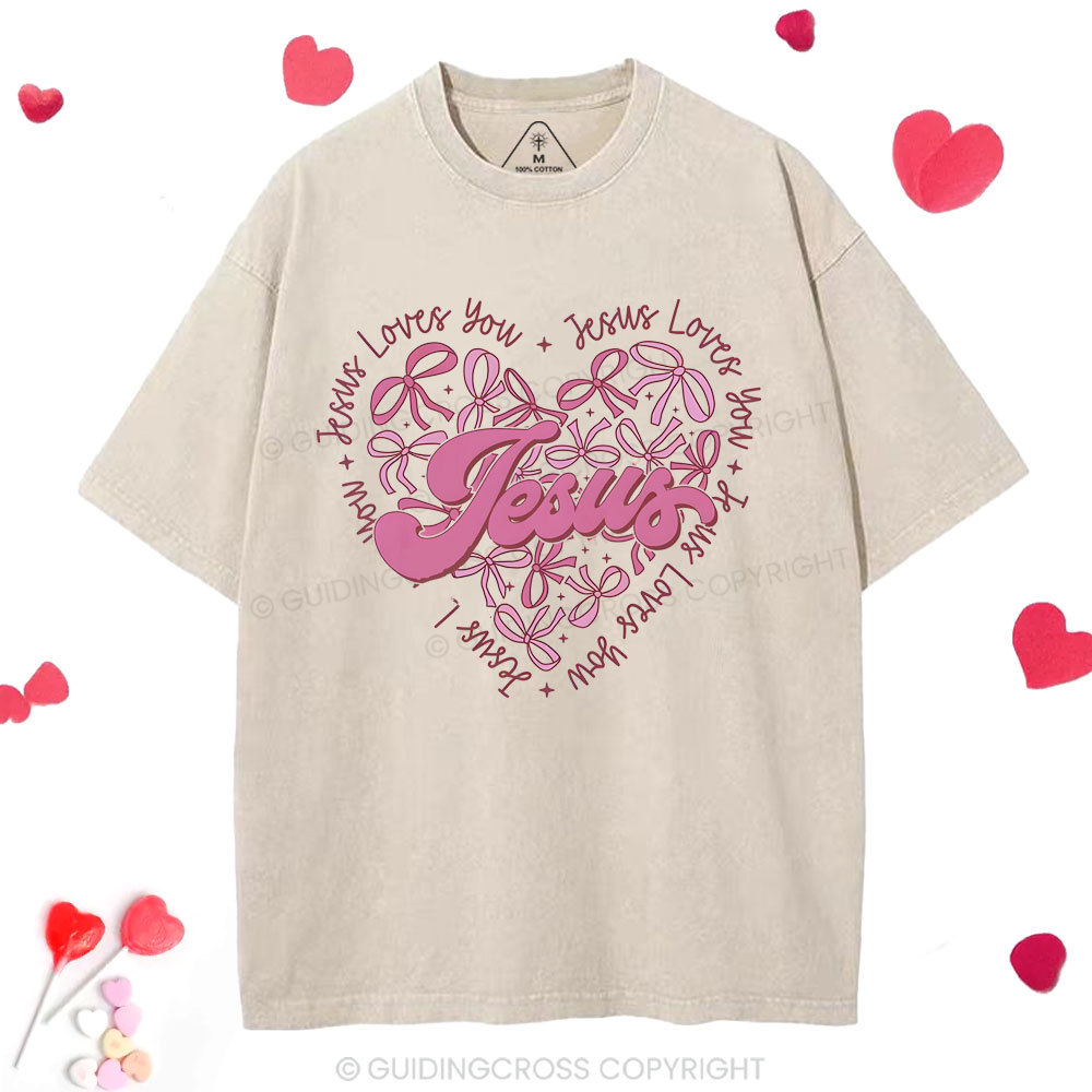 Jesus Love You Christian Washed T-Shirt