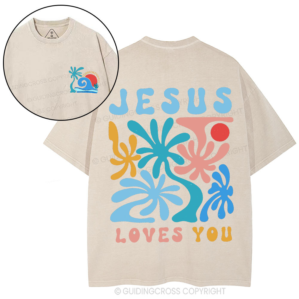 Jesus Love You Christian Washed T-Shirt
