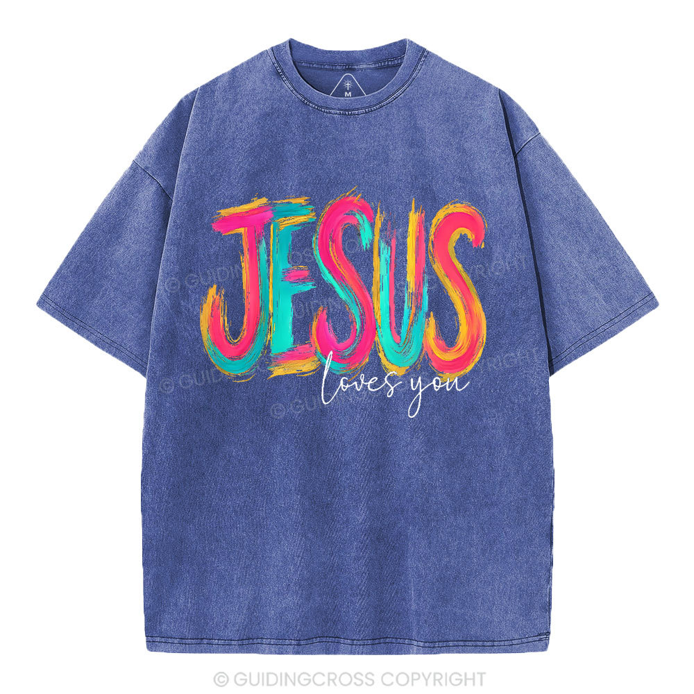 Jesus Love You Christian Washed T-Shirt
