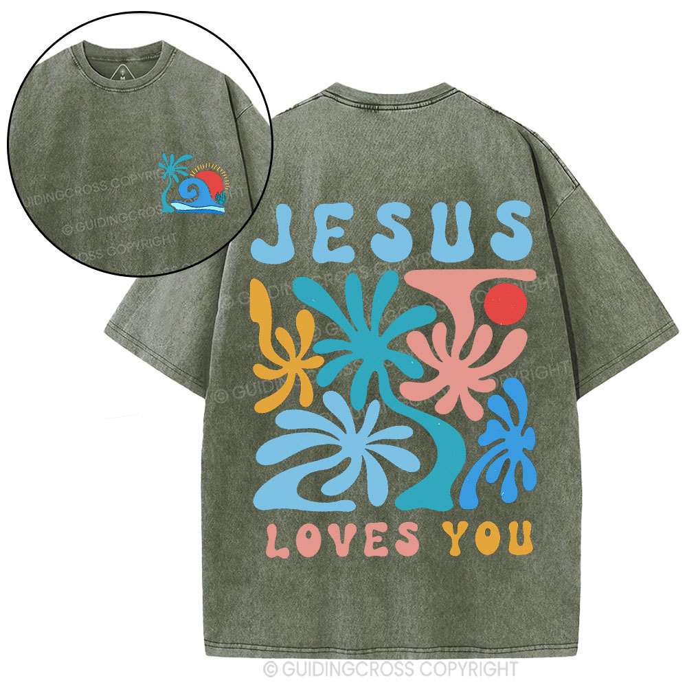 Jesus Love You Christian Washed T-Shirt