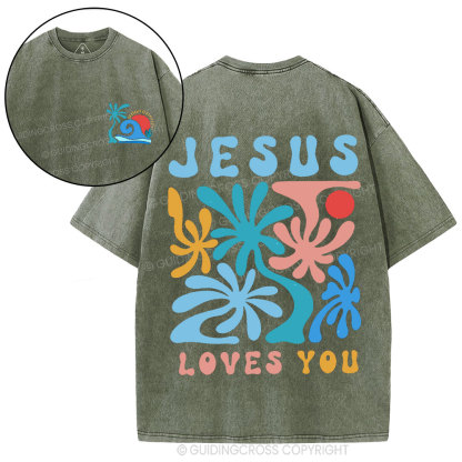 Jesus Love You Christian Washed T-Shirt