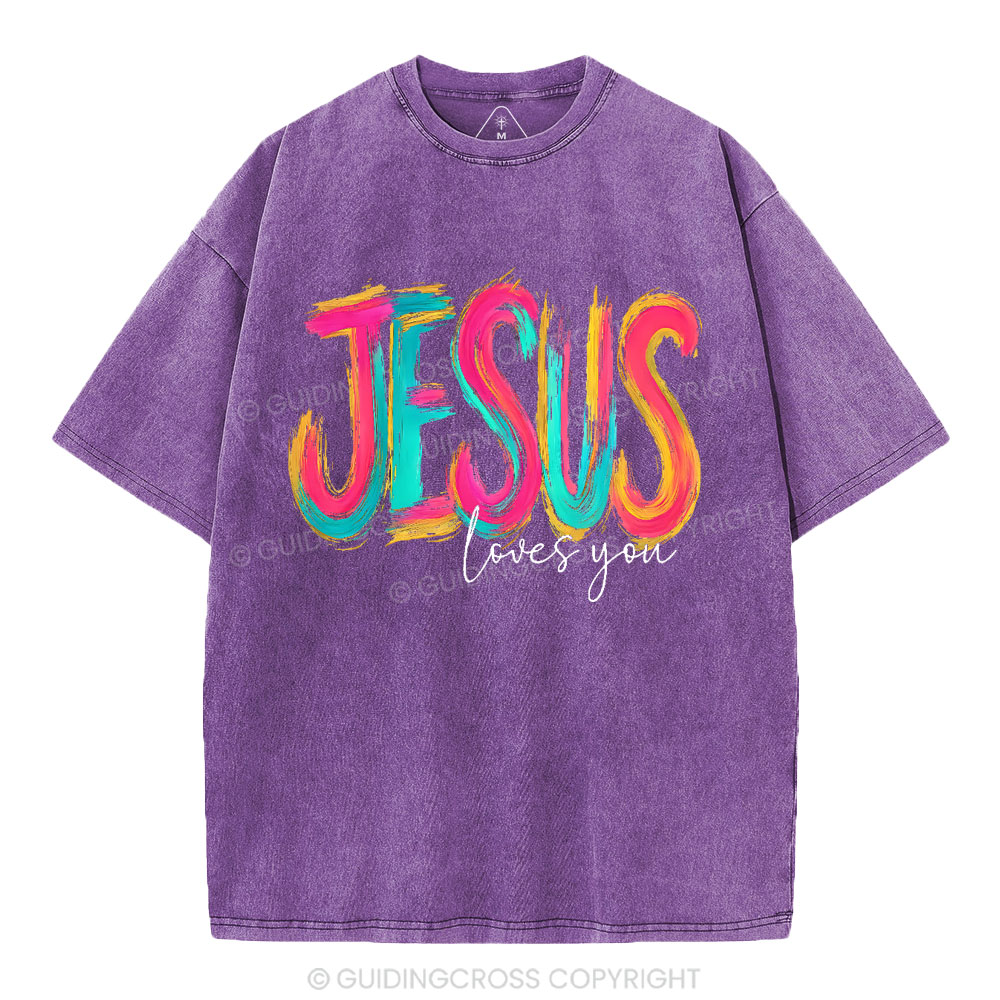 Jesus Love You Christian Washed T-Shirt