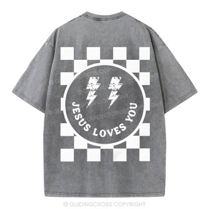 Jesus Love You Christian Washed T-Shirt
