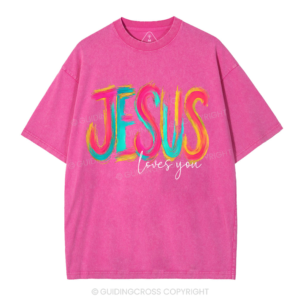 Jesus Love You Christian Washed T-Shirt