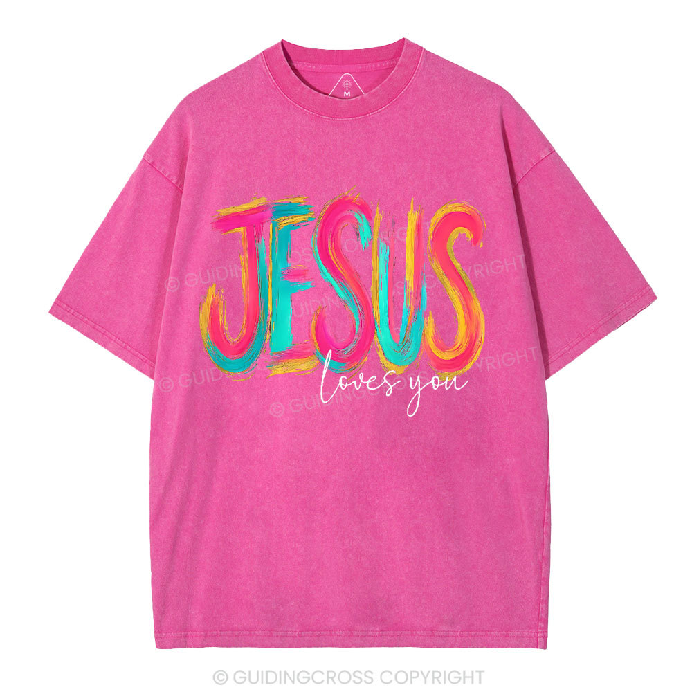 Jesus Love You Christian Washed T-Shirt
