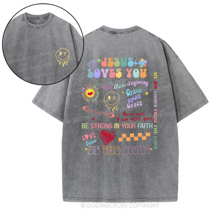 Jesus Love You Christian Washed T-Shirt