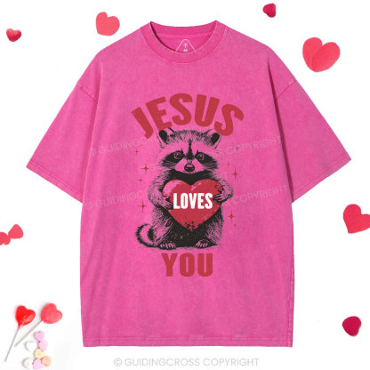 Jesus Love You Christian Washed T-Shirt