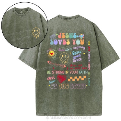 Jesus Love You Christian Washed T-Shirt