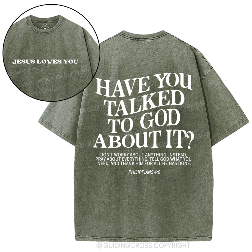 Jesus Love You Christian Washed T-Shirt