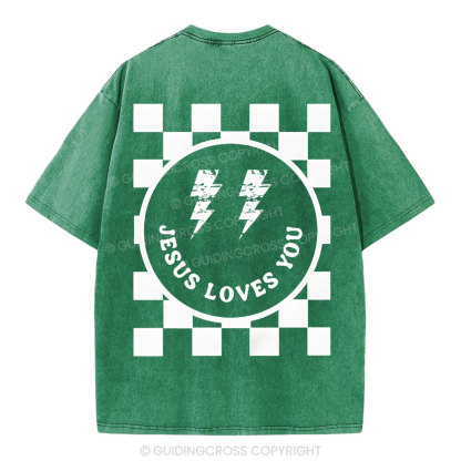 Jesus Love You Christian Washed T-Shirt