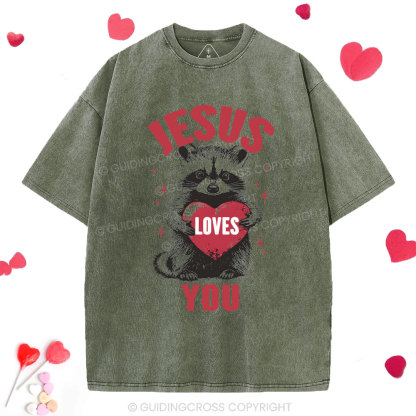 Jesus Love You Christian Washed T-Shirt