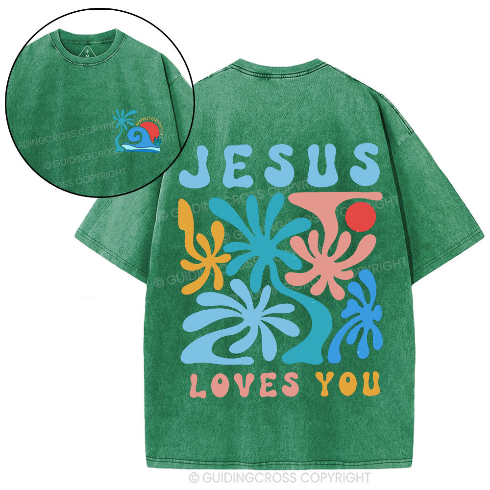 Jesus Love You Christian Washed T-Shirt