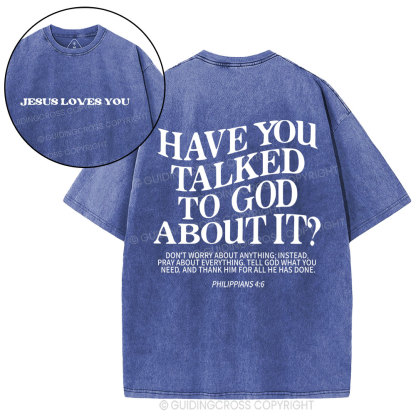 Jesus Love You Christian Washed T-Shirt