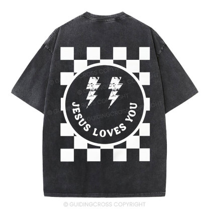 Jesus Love You Christian Washed T-Shirt