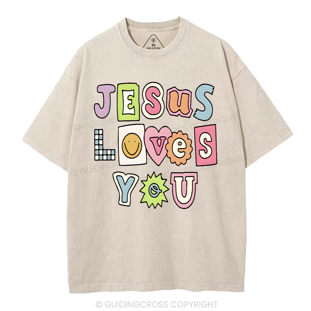 Jesus Love You Washed T-Shirt Sale - GuidingCross