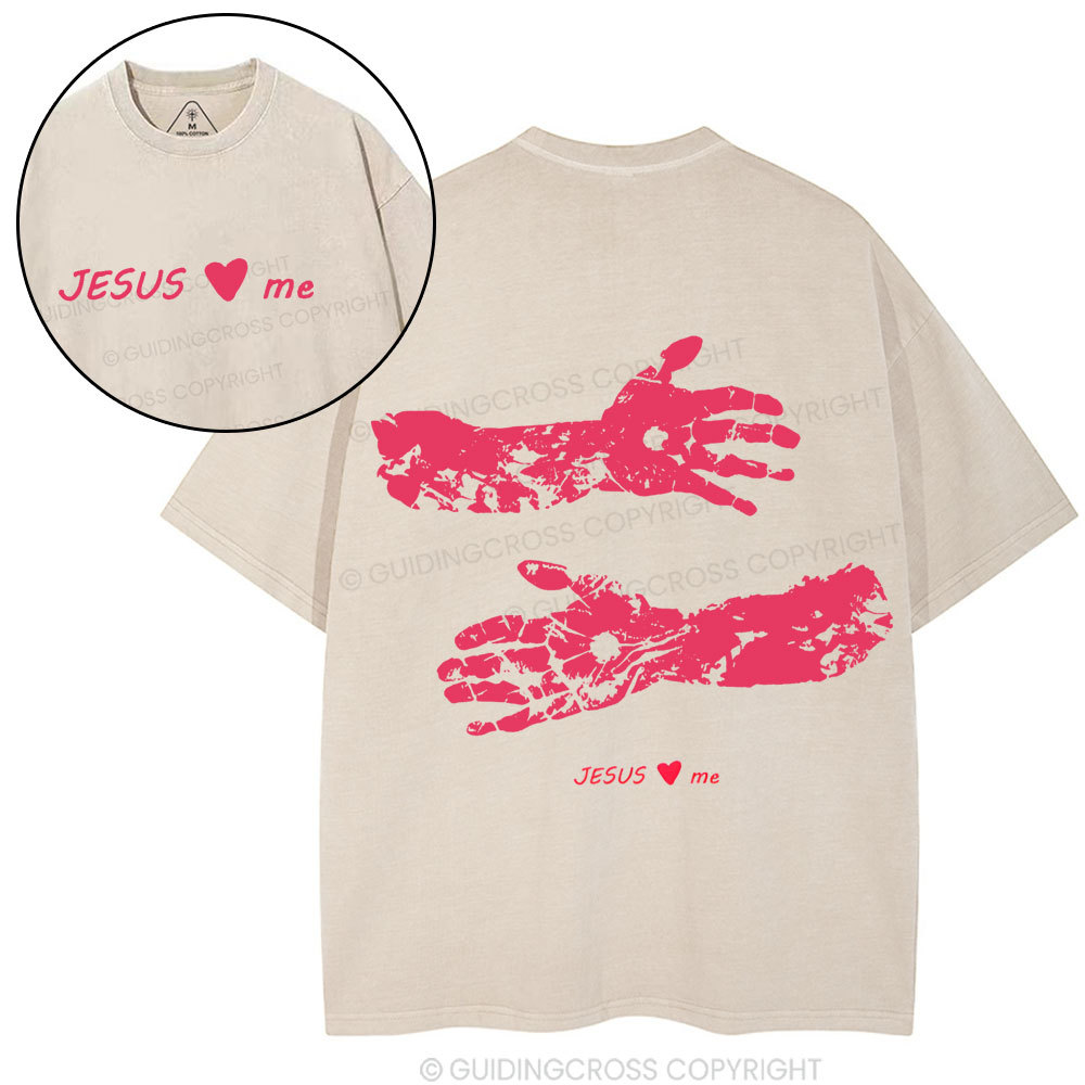 Jesus Love me Christian Washed T-Shirt