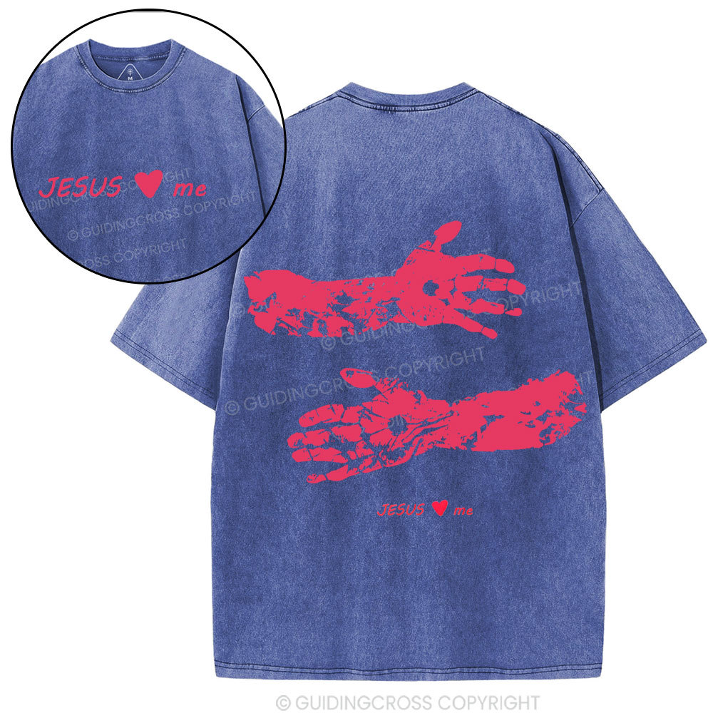 Jesus Love me Christian Washed T-Shirt