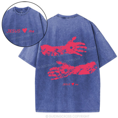 Jesus Love me Christian Washed T-Shirt