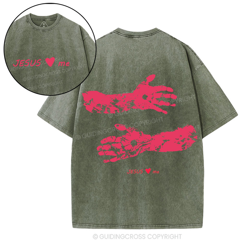 Jesus Love me Christian Washed T-Shirt