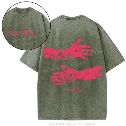 Jesus Love me Christian Washed T-Shirt