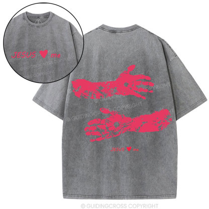 Jesus Love me Christian Washed T-Shirt