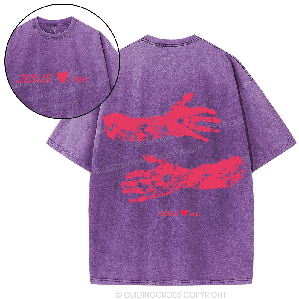 Jesus Love me Christian Washed T-Shirt