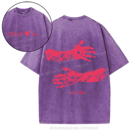 Jesus Love me Christian Washed T-Shirt