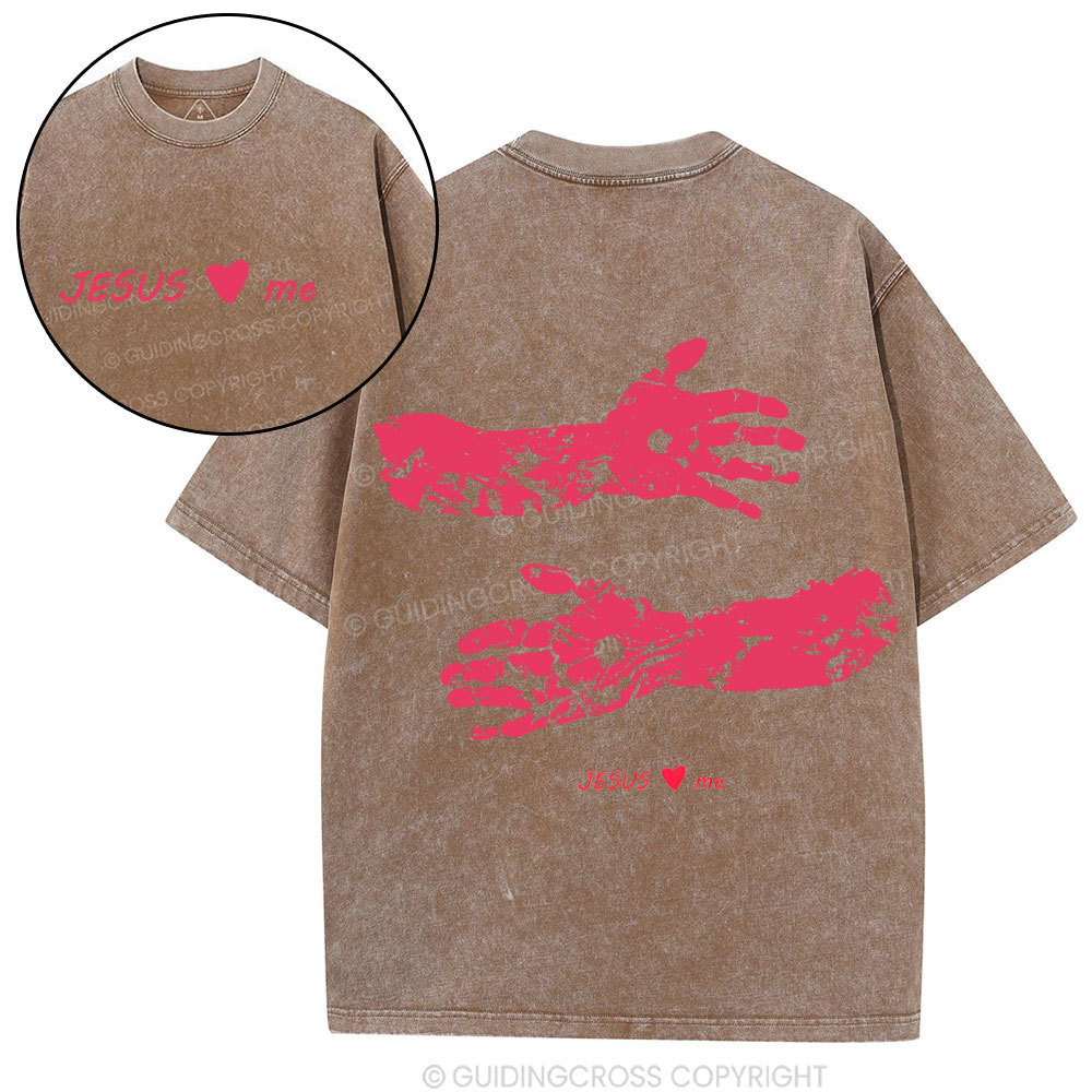 Jesus Love me Christian Washed T-Shirt