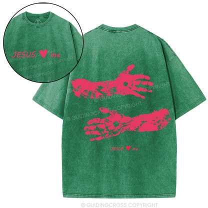 Jesus Love me Christian Washed T-Shirt
