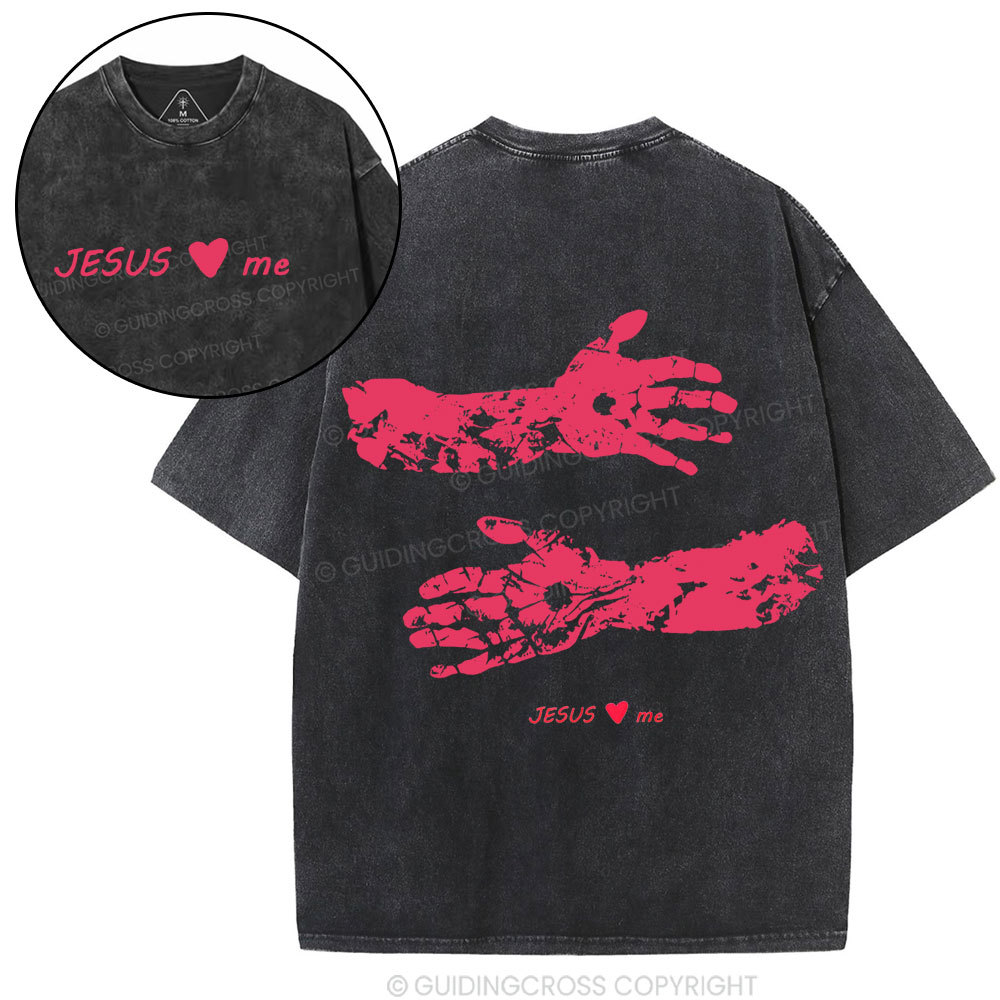Jesus Love me Christian Washed T-Shirt