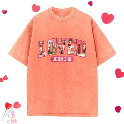 Jesus Loved Christian Washed T-Shirt