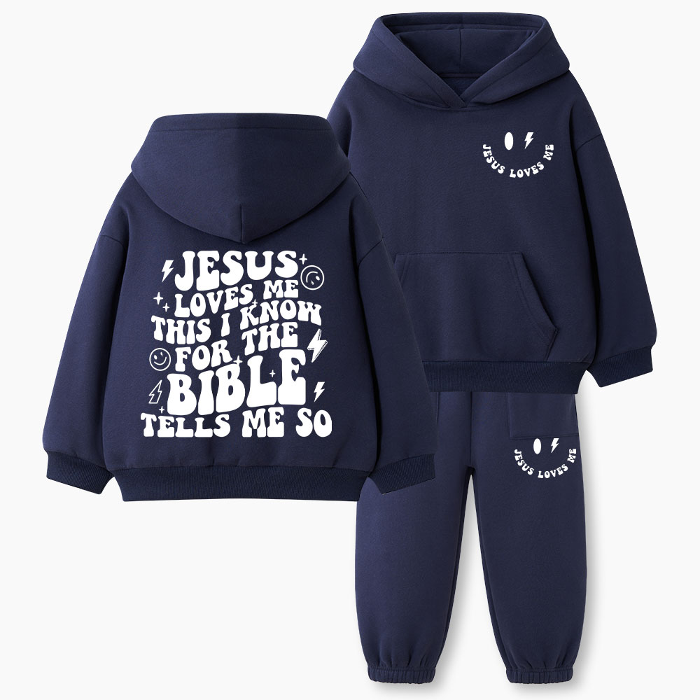 Jesus Loves Me Christian Kid Fleece Hoodie Set