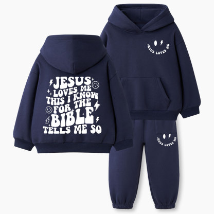 Jesus Loves Me Christian Kid Fleece Hoodie Set