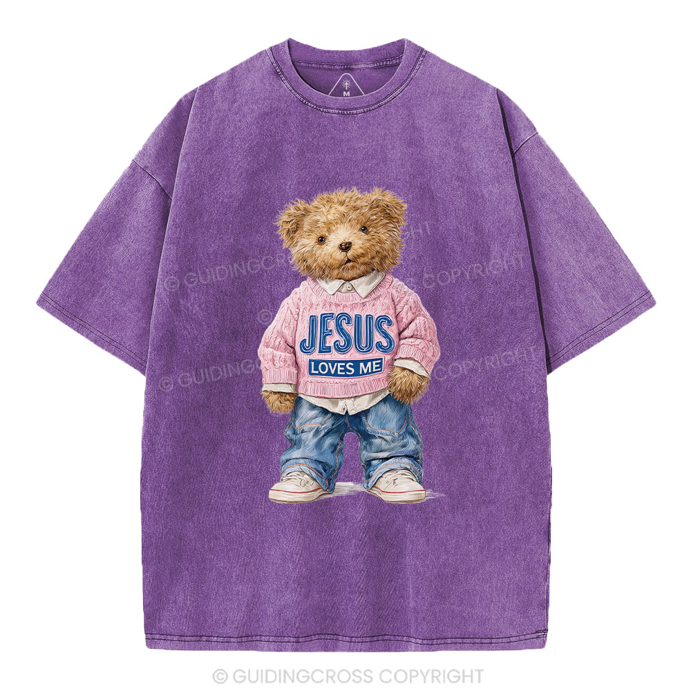 Jesus Loves Me Christian Washed T-Shirt