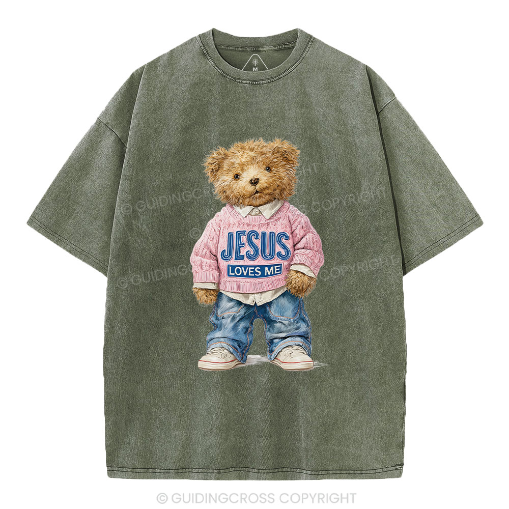 Jesus Loves Me Christian Washed T-Shirt