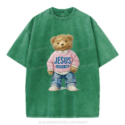 Jesus Loves Me Christian Washed T-Shirt