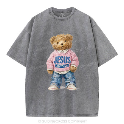 Jesus Loves Me Christian Washed T-Shirt