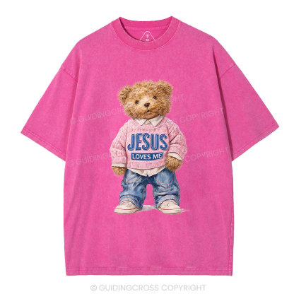 Jesus Loves Me Christian Washed T-Shirt