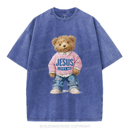 Jesus Loves Me Christian Washed T-Shirt