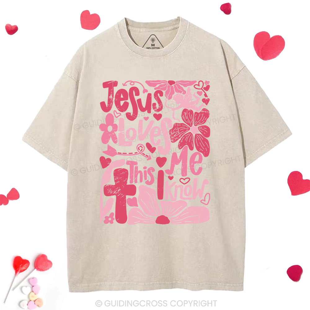 Jesus Loves Me Christian Washed T-Shirt