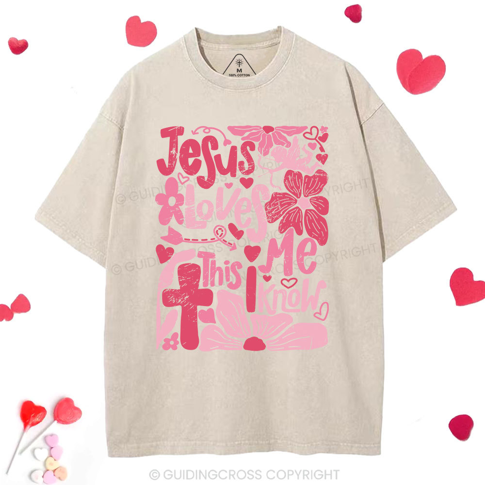 Jesus Loves Me Christian Washed T-Shirt