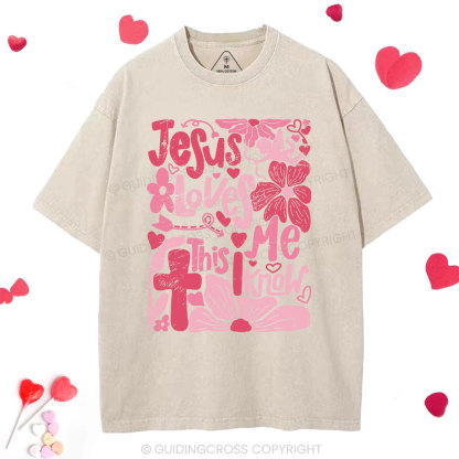 Jesus Loves Me Christian Washed T-Shirt