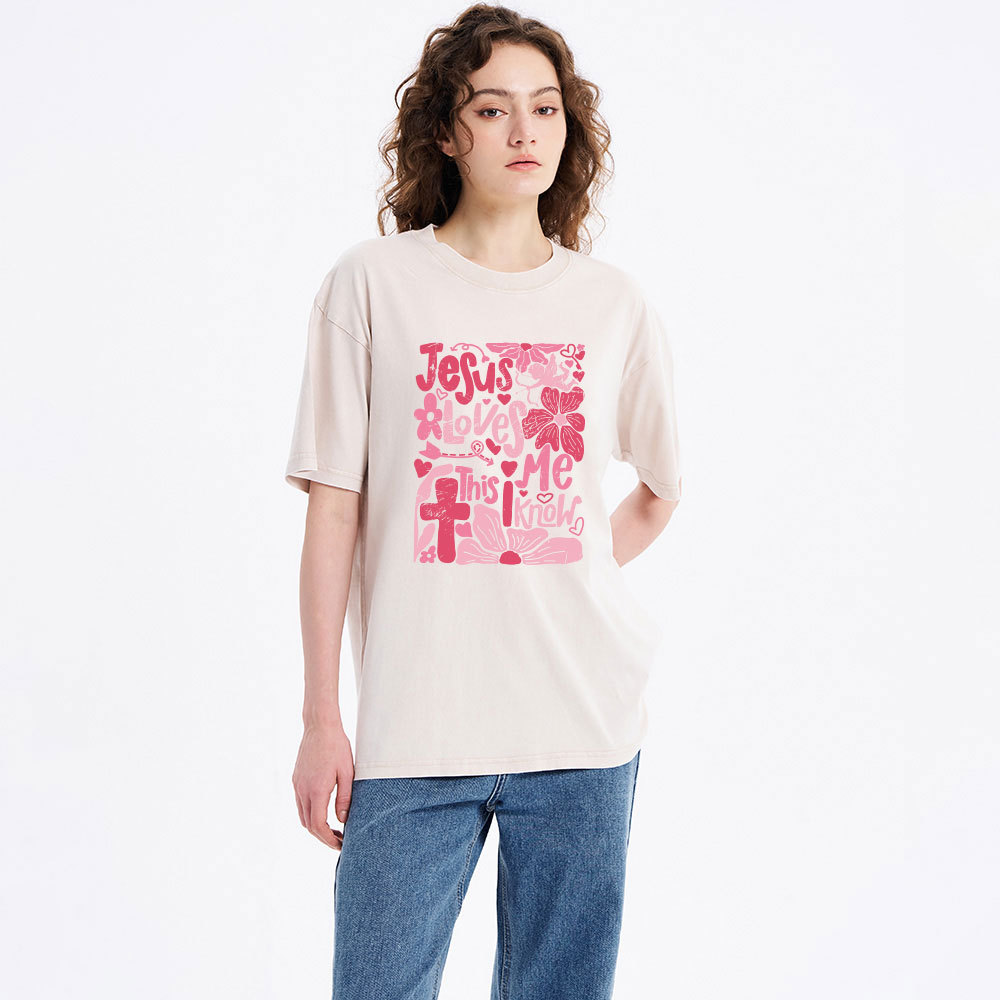 Jesus Loves Me Christian Washed T-Shirt