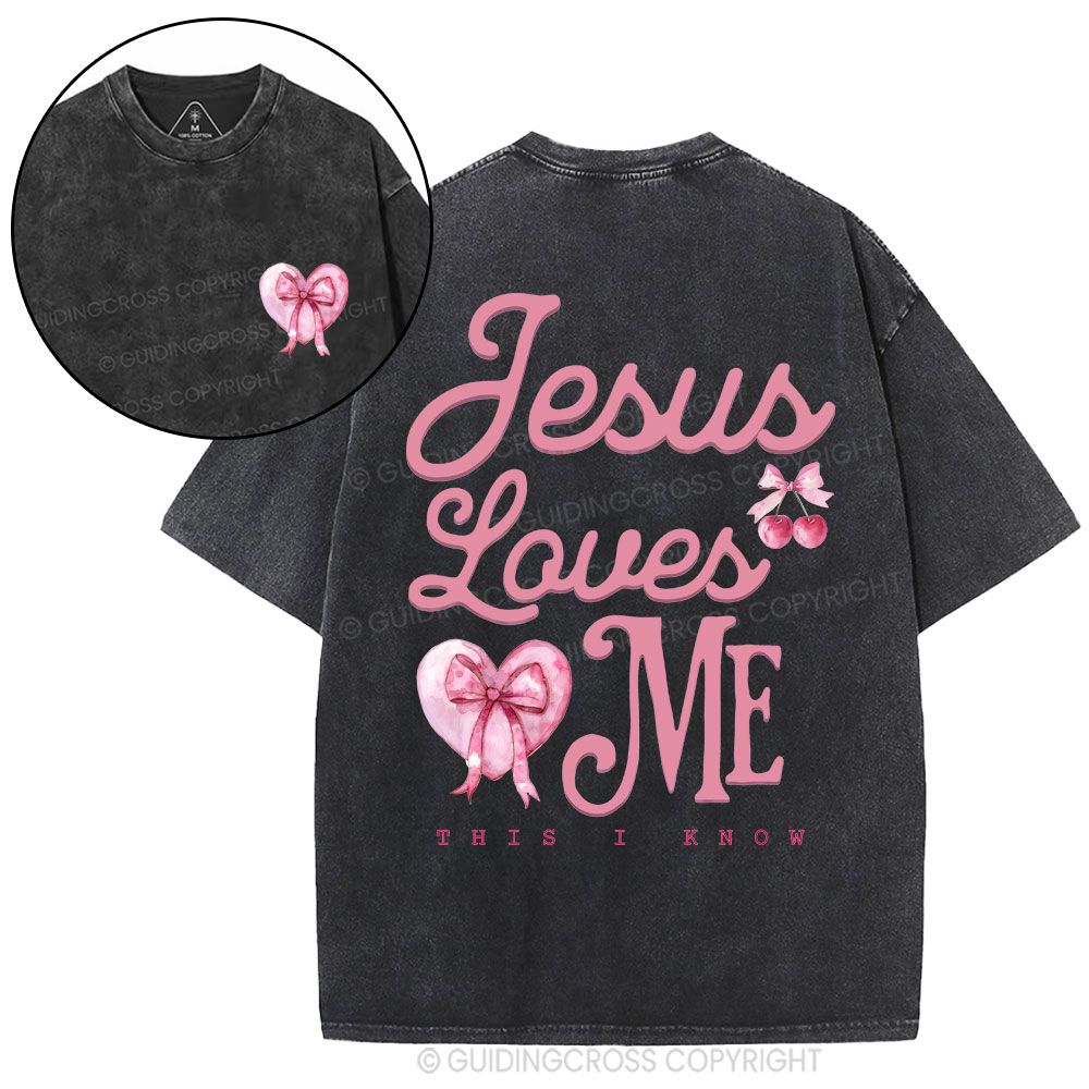 Jesus Loves Me Christian Washed T-Shirt