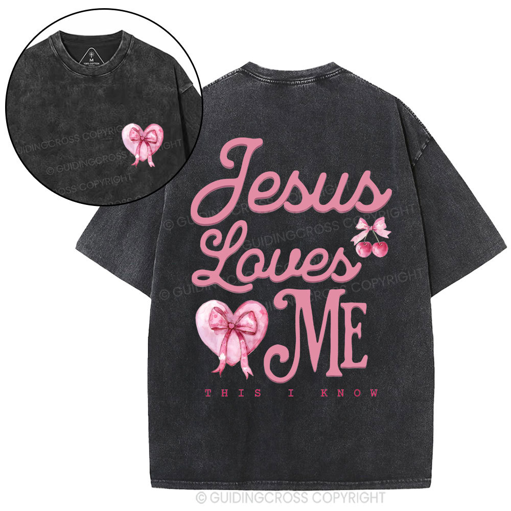 Jesus Loves Me Christian Washed T-Shirt